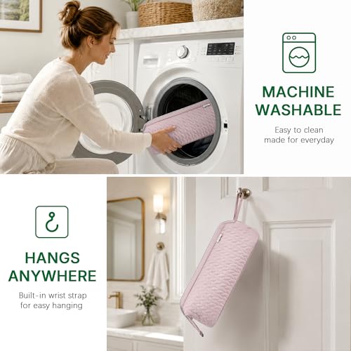 Shark Flex Style Case for Dyson Airwrap Hair Dryer Brush Revlon Hair Tools Travel Bag Carrying Case Flat Curling Iron Organizer (Pink)