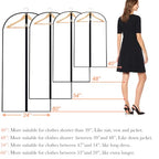 Garment Bags for Hanging Clothes (24'' x 40''/12 Pack / Black-Clear)