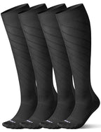 Seamless Moderate Compression Socks for Women & Men 15 (Large-X-Large / 4 Pairs - Black)