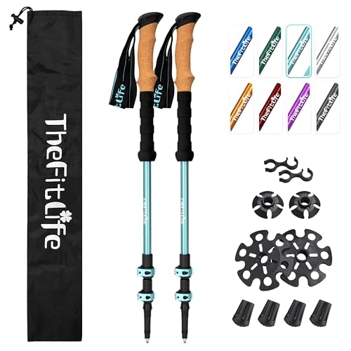 Durable 7075 Aluminum Trekking Poles (Turquoise)