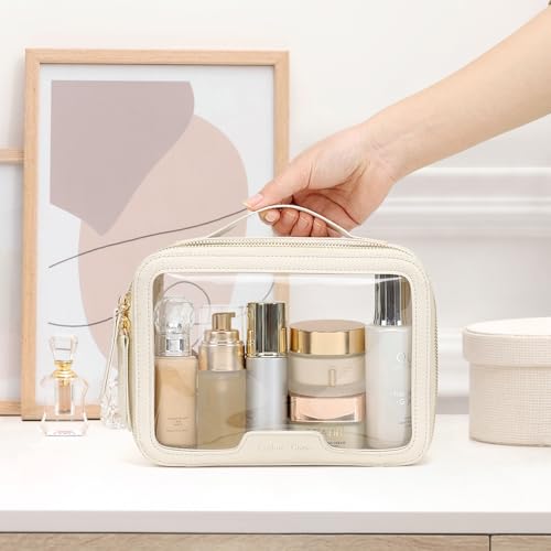 Clear Makeup Bag (Cream / Large)