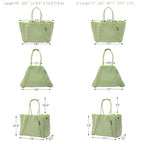 Neoprene Multipurpose Beach Bag Tote with Inner Zipper Pocket … … … (Green / X-Large)