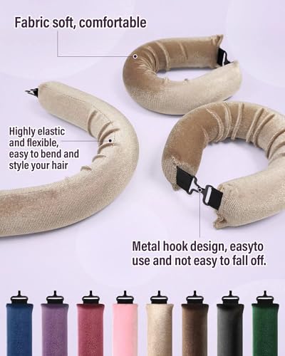 Heatless Hair Curler Overnight Curls (Khaki(Pack of 3))