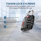Open Alert TSA Approved Luggage Locks (Black 4PK)