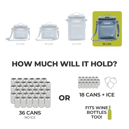Magnetic Leak Proof 36 Can Soft Cooler with Waterproof Zipper (Steel Blue / 36 Can)