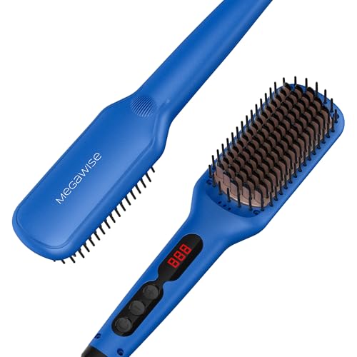 Ceramic Ionic Hair Straightener Brush (Gentian Blue)