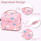 Kids Double Decker Cooler Insulated Lunch Bag Large Tote for Boys (Unicorn)