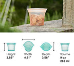 Reusable Food Storage Bags (Gray / Short Cup)