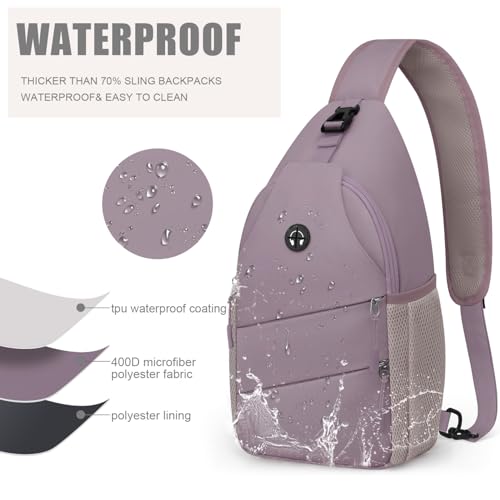 Crossbody Bags for Women Men Trendy Sling Bag Backpack Chest Bag (Large / Light Purple)