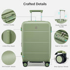 Expandable Large Checked Luggage (Bamboo Green / 28 Inch EXT)