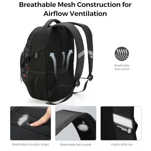 Design Laptop Backpack for Men with USB Charging Port SD803 (Gray Camo / Standard)