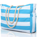Beach Bags for Women Large Waterproof Beach Tote Bag Zipper Beach Bags Waterproof Sandproof Swim Pool Bag Large Tote (Light Blue)