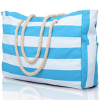 Beach Bags for Women Large Waterproof Beach Tote Bag Zipper Beach Bags Waterproof Sandproof Swim Pool Bag Large Tote (Light Blue)