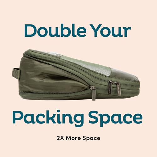 6 Pack Large Compression Packing Cubes for Travel (Burgundy 1 / 6 Pack)