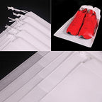 12 Pack Portable Shoe Bags for Travel Large Shoes Pouch Storage Organizer Clear Window with Drawstring for Men and Women White (White)