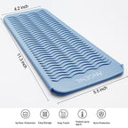 Heat Resistant Silicone Mat Pad Pouch For Travel Curling Iron Wand (Blue)