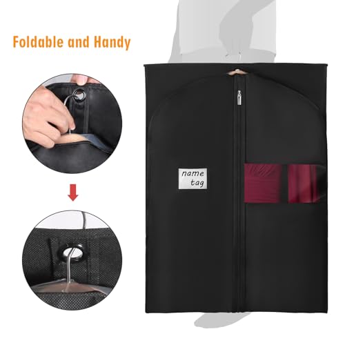 72 Inch Dress Bags for Gowns (Black / 72'' - 3PCS)