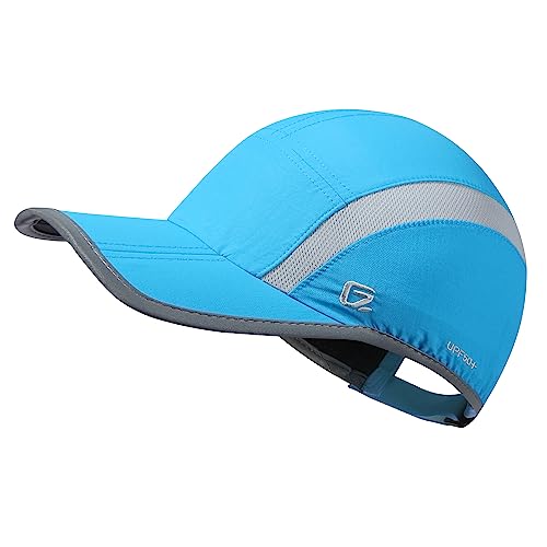 Baseball Cap Nylon Running Cap Outdoor Sports Hat for Men Women Adjustable Quick Drying Reflective Foldable UPF50+ Breath Mesh Water Repellency Race Performance Lightweight Sky Blue (6 7/8-7 1/2 / Sky Blue)
