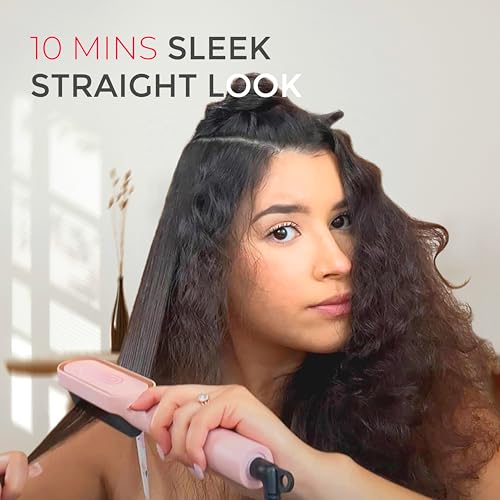 Hair Straightener Brush (Pink)