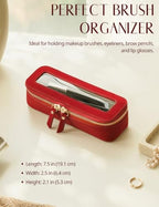Clear Makeup Bag Travel Cosmetic Case Clear Toiletry Bag with Zipper Traveling Make Up Case Makeup Brush (Red / Minimalist)