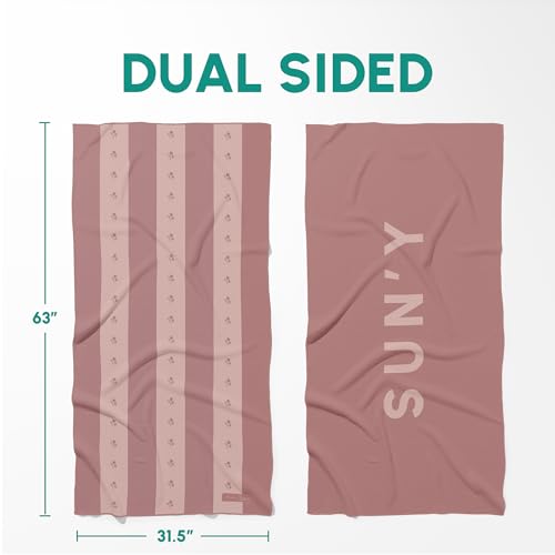 Waffle Microfiber Beach Towel (Coastal Rose)