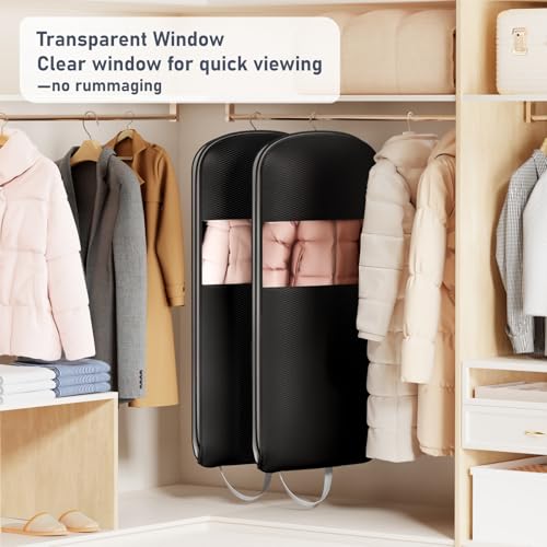 3 Pack 54" Garment Bags for Hanging Clothes (Black / 54" 3 Pack)
