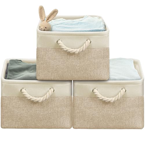 15.7" x 12" Wide & Low Fabric Storage Bin (Beige / Wide & Low - 15.75" x 12" x 8.25")