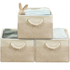 15.7" x 12" Wide & Low Fabric Storage Bin (Beige / Wide & Low - 15.75" x 12" x 8.25")