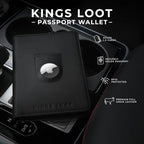 Passport Wallet with Holder for AirTag (Midnight Black)