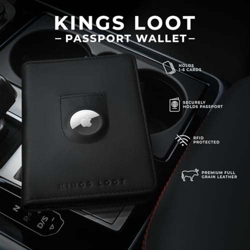 Passport Wallet with Holder for AirTag (Midnight Black)