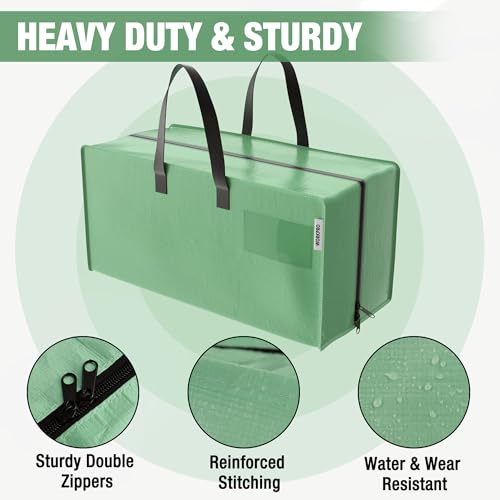 6 Pack Extra Large Moving Bags with Backpack Straps & Handles (Green / 6 Pack)