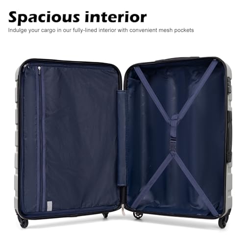 Luggage Set 3 Piece Lightweight Durable Hardshell (Sliver)