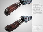 Folding Umbrella Real Wood Handle Cypress Leaves Plum (Cypress Leaves Plum)