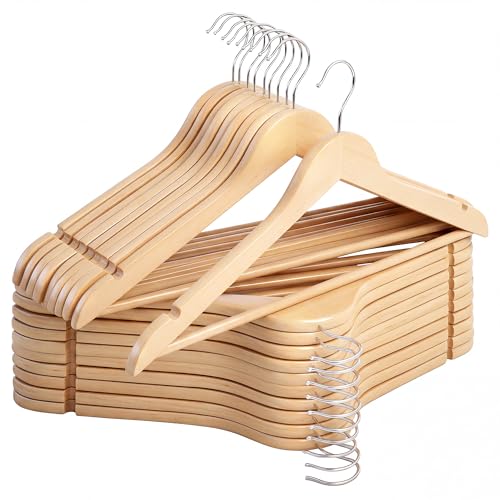 Wooden Coat Hangers (0.5"T (20 pack) / Natural Wood Color)