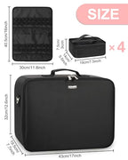 Extra Large Cosmetic Case (Black with 4 Clear Pouches / Extra Large)