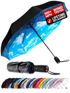 Repel Windproof Travel Umbrella (Blue Sky 1-Pack / Standard)