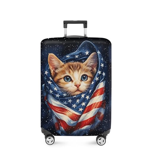 Cute Patriotic Cat Luggage Cover (#19 / XL(fits 32-34Inch suitcase))