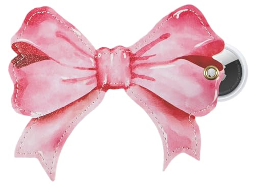 Keychain Case Compatible with Apple AirTag (Pink Bow)
