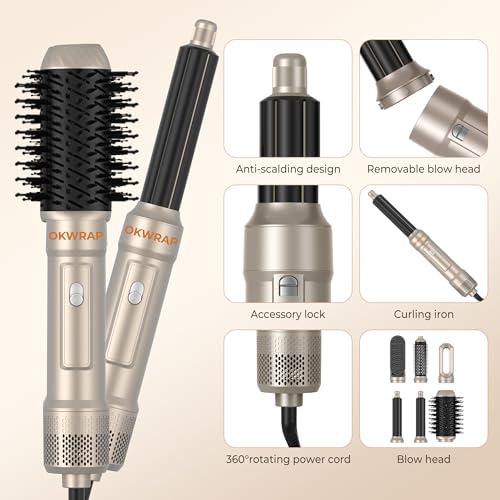 6 in ONE Blow Dryer Brush (Gold)