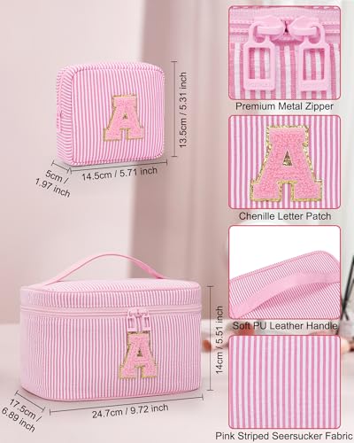 Initial Makeup Bags for Women (Pink 2 / S)