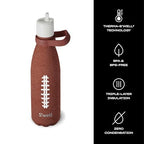 Stainless Steel Water Bottle with Flip Straw Cap and Handle (End Zone / 17 Ounces)