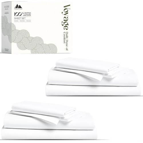 100% Egyptian Cotton California King Sheet Set Pack of 2 (California King (Pack of 2) / 01 - White)