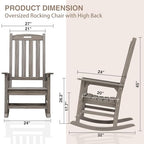 Outdoor Rocking Chair Set of 2 (Light Gray / 2 pack)