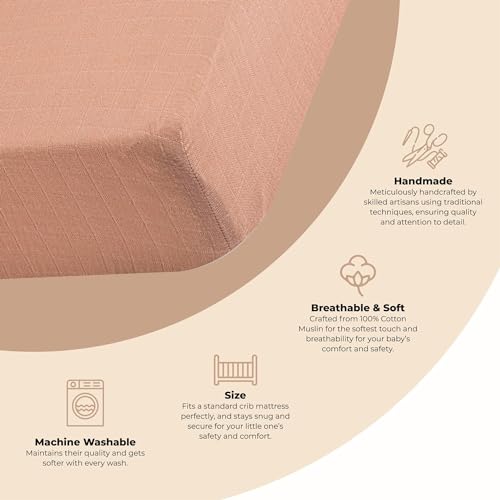 Fitted Sheet Soft Cotton Fitted Sheet for Cribs and Nurseries (Beige)