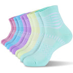 Ankle Compression Socks Women Men Plantar Fasciitis Relief 5 Pairs (X-Large / Rose Red+blue+purple+green+cyan(5 Pairs))