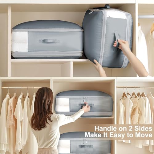 Comforter Storage Bag (Gray / 66L x 4 Pack)
