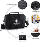 410 Piece Waterproof Hard Shell First Aid Kit (Black)