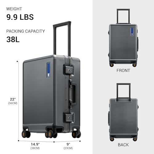 Zipperless Carry On Luggage Airline Approved Hard Suitcase 20" Grey (Grey / Carry-On 20 Inch (With 6PC Organizers))