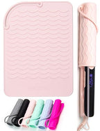 Flat Iron Silicone Mat and Travel Case for Hair Tools (Blush)