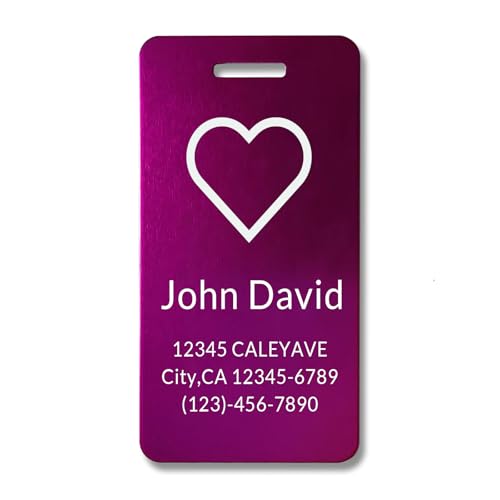5Pack) Custom Personalized Luggage Tags-Customized Unique tag for Suitcase Backpack Travel,Bags (Win Red (3.8×2)) (Win Red (3.8×2))